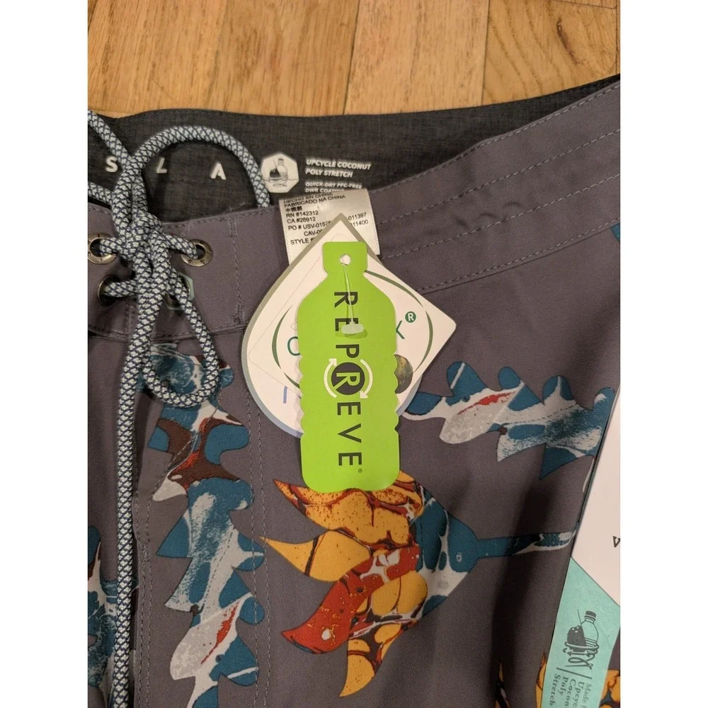 NEW Vissla Collab Gabe Schneider Floral 34 Board Surf Skater Beach Shorts 18.5